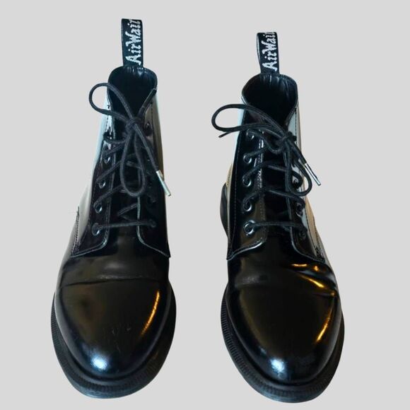 Dr. Martens Emmeline Black Patent Leather Women’s Combat Boots Size 8 - Picture 3 of 14